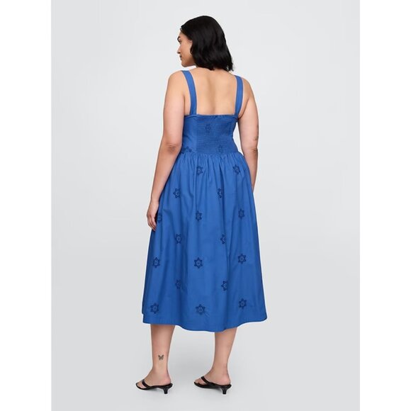 Gap Eyelet Scoop Neck Dress in Dazzling Blue - Picture 2 of 14